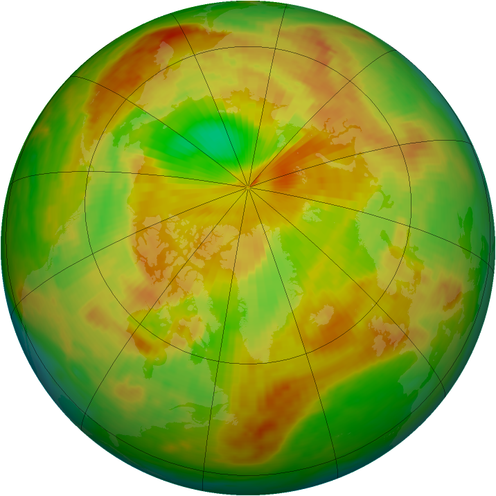 Arctic ozone map for 31 May 1980